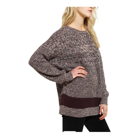 BDG Zoe Sweater Borrowed From The Boys Slouchy Oversized Crew Neck Cotton Blend - Picture 6 of 11